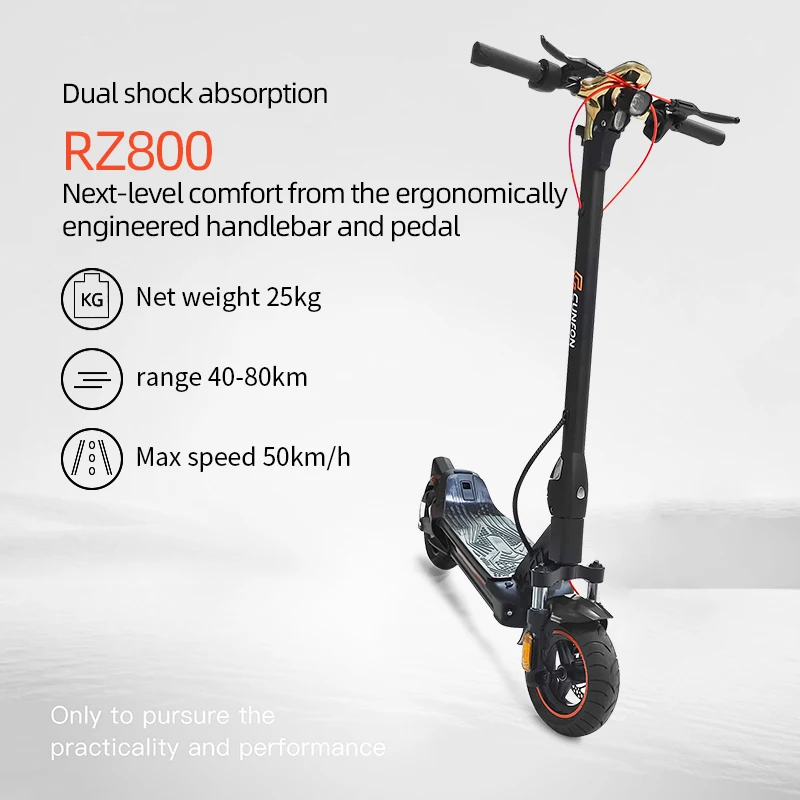 Электрический скутер cunon RZ800 с аккумулятором на 10/15/20 Ач 10-дюймовая шина Индивидуальная модель скутера мотором 800 Вт для взрослых