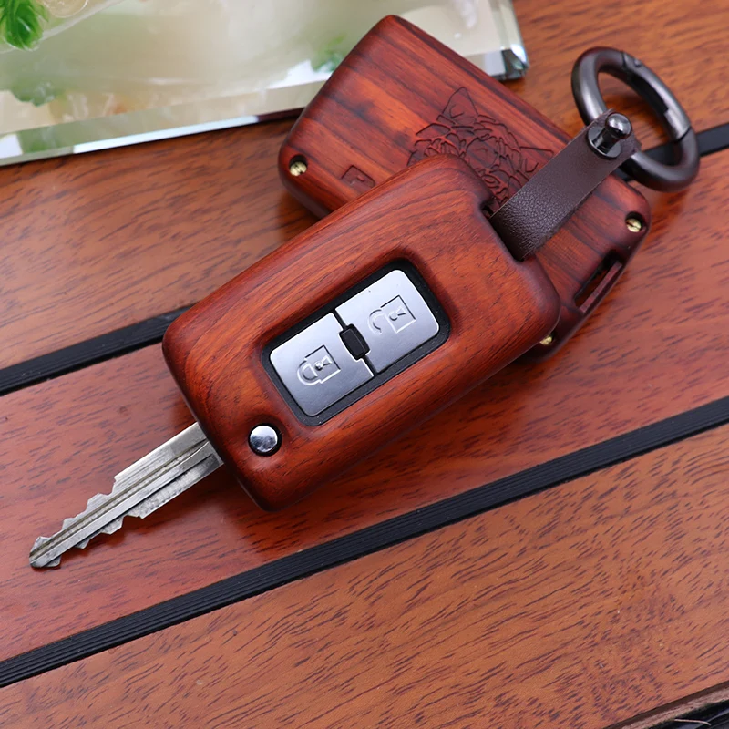 
LEYI Car modification red Sandalwood High quality Auto parts wholesale car Key bag for Pajero V97 v93 V87 