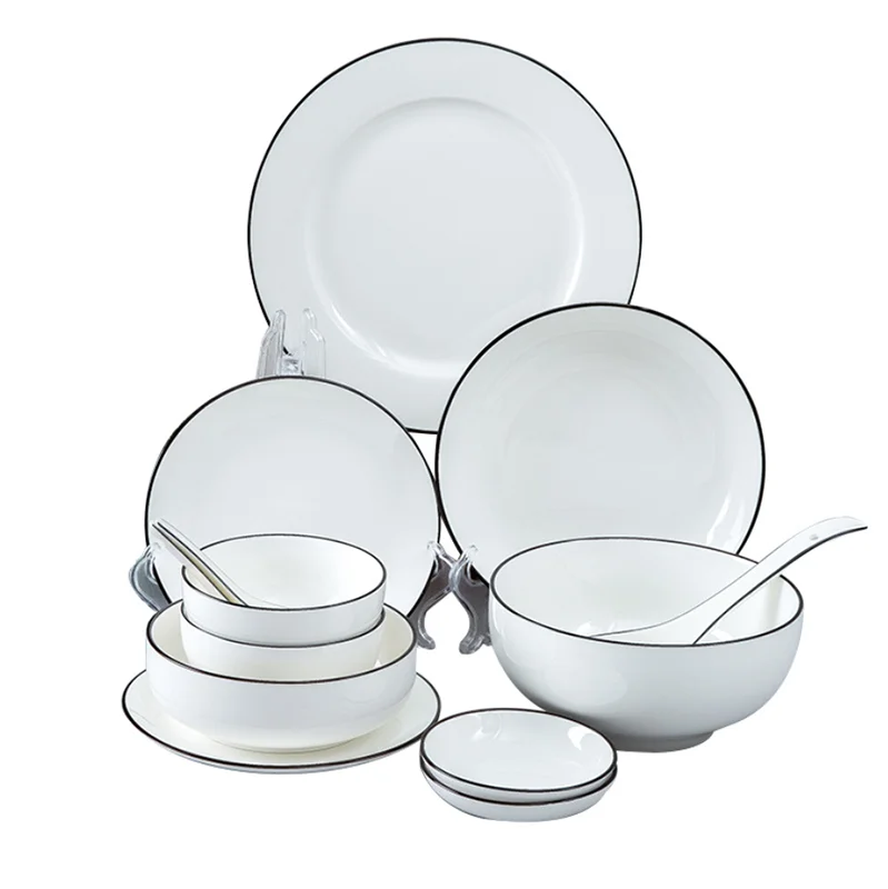 
Custom printed Wholesale White Melamine Plates Kitchenware Dinner Set 