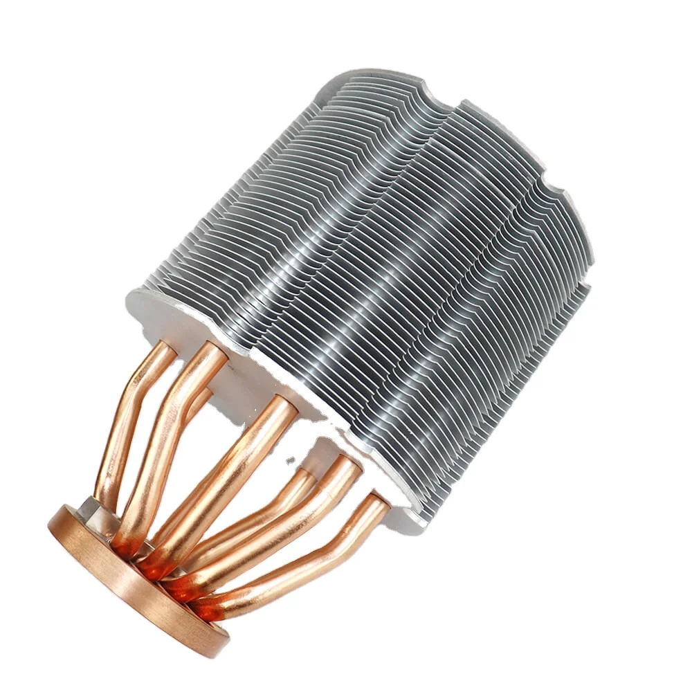 Factory Low Price 4 Heat Pipe Zipper Fin Extruded Pin Fin Round Aluminum LED Light Heat Sink