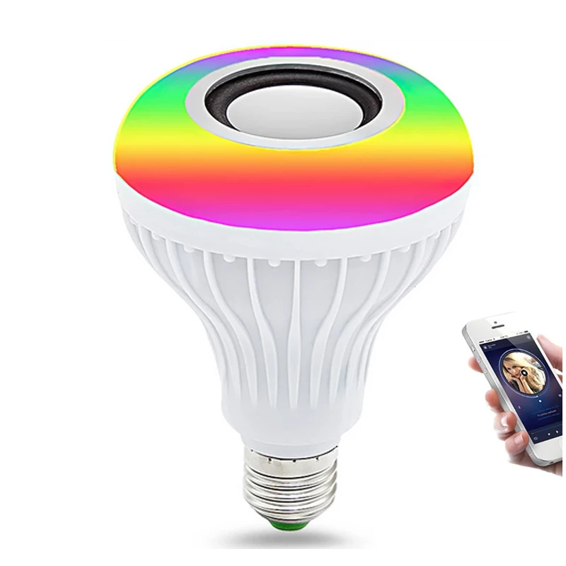 Умная светодиодная лампочка с динамиком диммируемая меняющая цвет пультом дистанционного управления на 24 клавиши для iOS Android бара дома KTV вечеринки ресторана