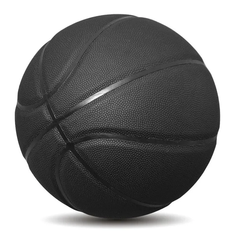 Custom logo promotional bulk Black rubber basketball outdoor size 7 customize your own ball basketball