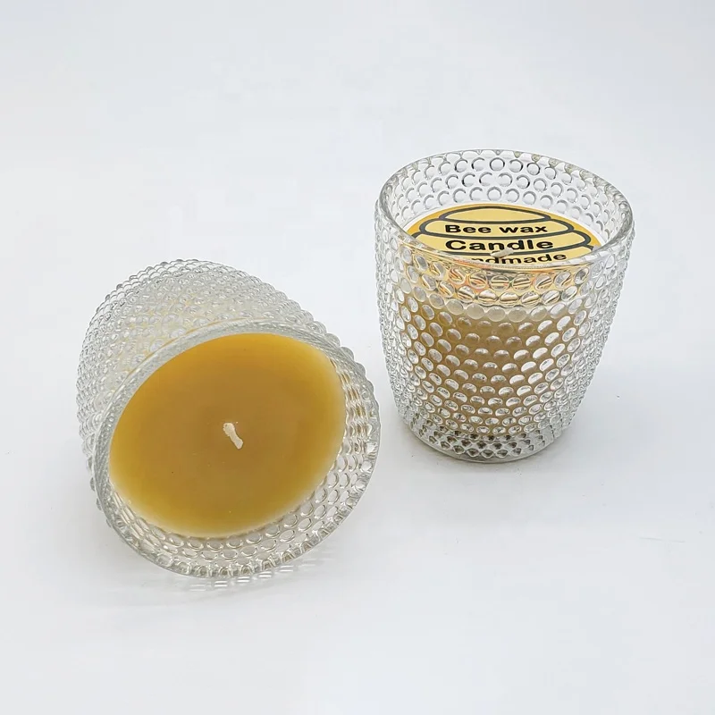Заводская поставка, OEM, изготовление на заказ, стеклянные свечи из натурального пчелиного воска с частной этикеткой