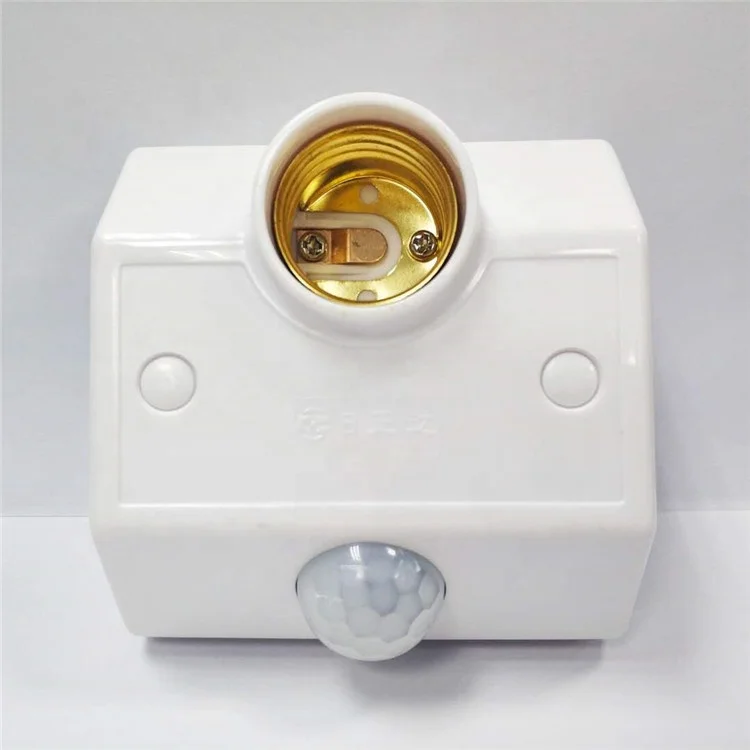 PIR Motion Sensor lamp E27 socket holder movement detector with auto switch