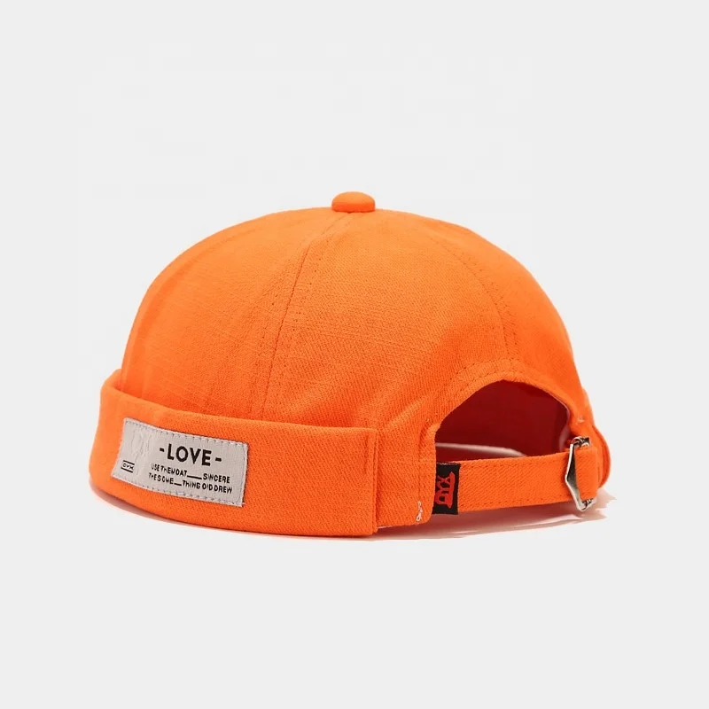 Шапка без козырька мужская летняя крутая нашивка с буквами и пряжкой сзади хлопковая льняная шапка дизайнерская шапка