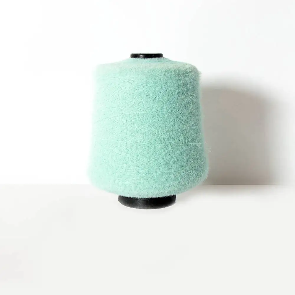 High quality dyed nylon fancy mint green color feather yarn for knitting