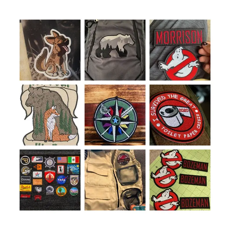 factory made logo military national flag school clothes cotton woven custom embroidery patch
