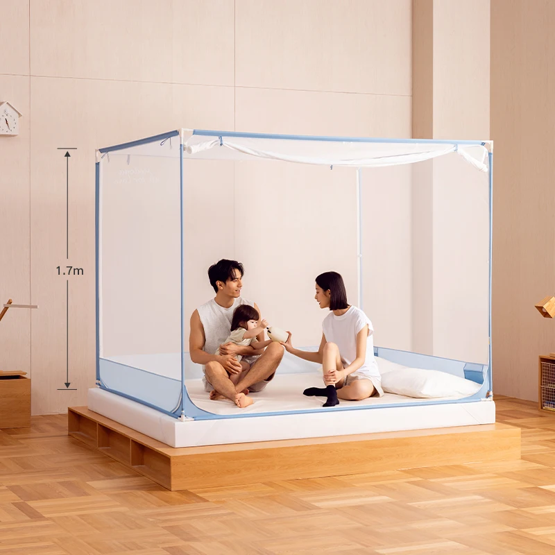 Medoga Factory Wholesale Best Tent Net With Iron Frame Square Supports Bed Canopy Mosquito Net For Bed