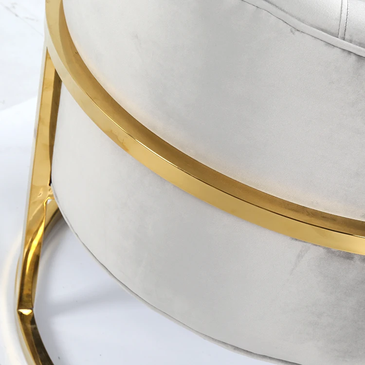 Home Furniture Modern Velvet Fabric Stainless Steel Chair Furniture