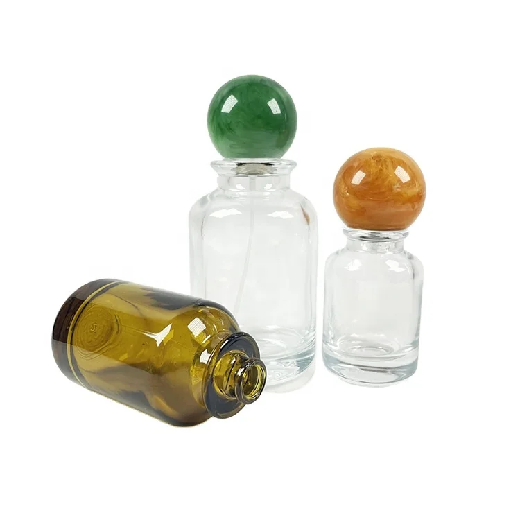 custom clear spray perfume bottle round glass perfume bottle luxury 30ml  50ml 100ml perfume bottle  with box