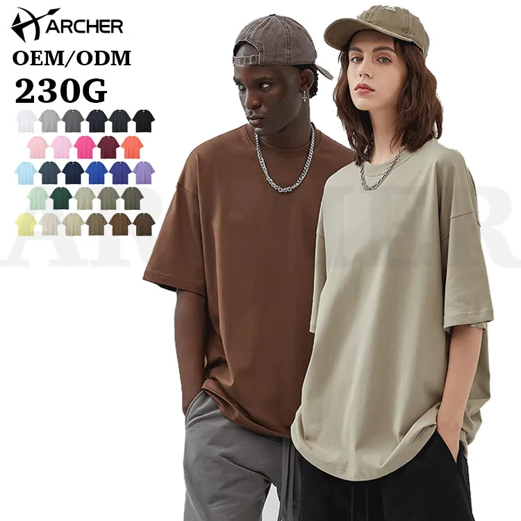 Wholesale tshirt oversize high quality 230g cotton multicolor custom mens graphic tees t-shirt for unisex