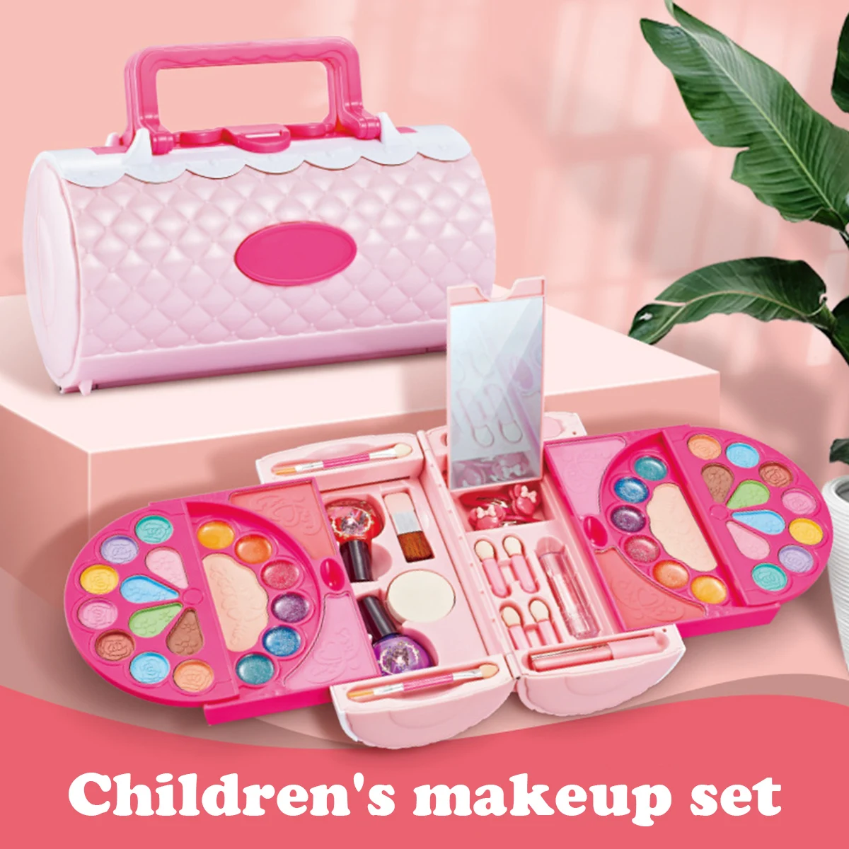 Girls Cosmetics Makeup Pretend Toy Kit Portable Make Up Washable Play Makeup Toys for Children Kids Christmas Gift Toys
