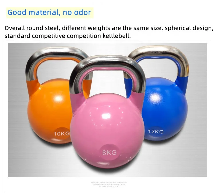 Wholesale 36kg Pink Chrome Handle Rising New Adjustable Competition Kettlebells Competition Set China Fitness Gym