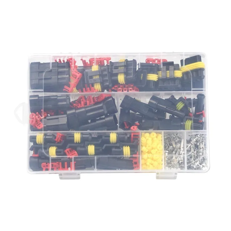 708pcs HID Waterproof Connectors 1/2/3/4 Pin Electrical Wire Connector Plug Truck Harness 300V 12A
