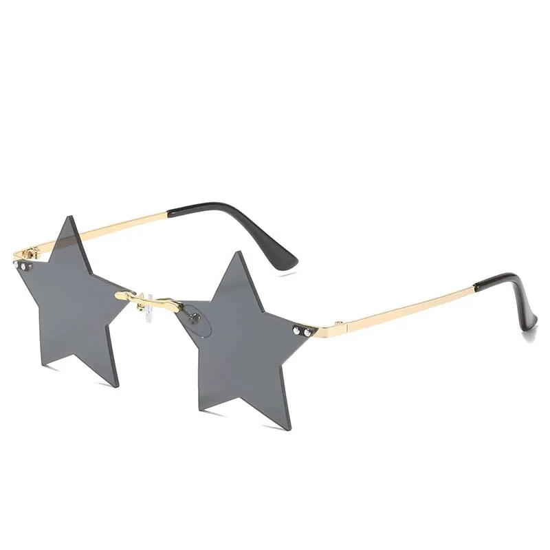 star funny party glasses festival ball women eyewear metal fashion rimless lens sun sunglasses