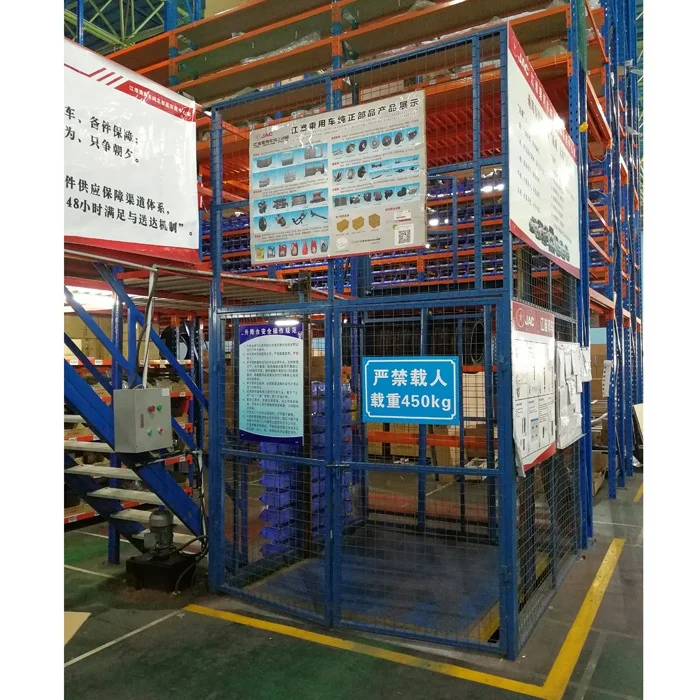  1000 кг вертикальный внутренний наружный двойной направляющий рельс Лифт грузовой цепи материал подъемник для склада по хорошей