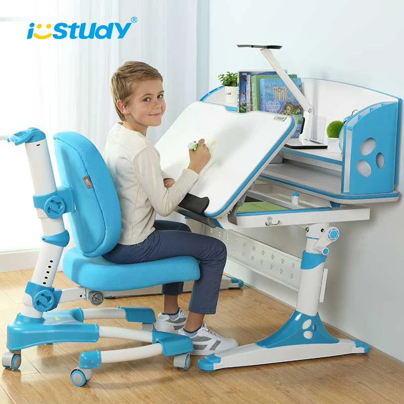 
New generation Children desk and chair set height adjustable MDF study table 