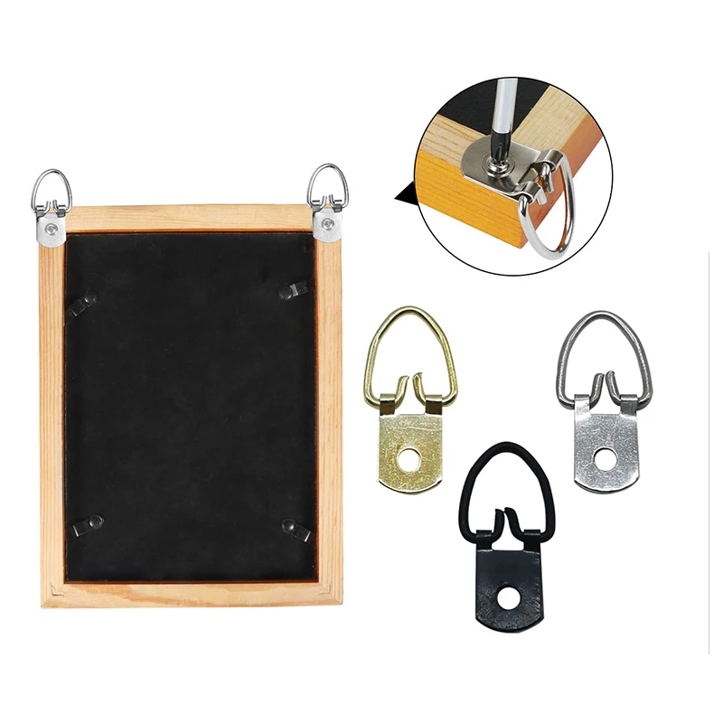Single Hole D Ring Picture Hangers   with Screws for Home Decoration