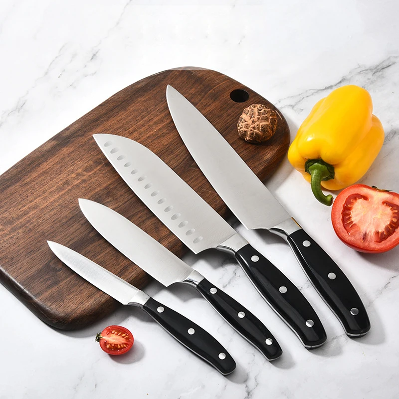 New Style Stainless Steel Japanese Kitchen Knives Knife Set 4Pcs Chef Knife Set With ABS Handle