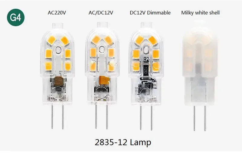 Высокая яркость 3000K G4 AC 12V 110V 220V 2835 SMD Светодиодная лампа для ландшафтного освещения