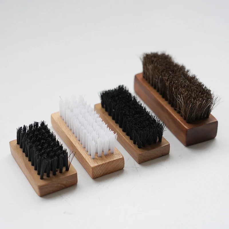 High Quality Professional Horsehair Leather Care Bristle Nylon Material Squeegee Design Wholesale Cleaning Polishing Shoe Hair