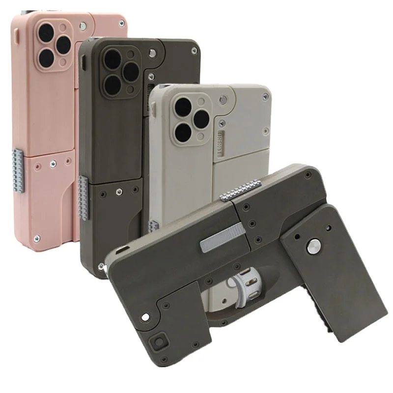 Phone Shaped Foldable Toy Gun Soft Bullets Foldable Pistol Mini Ejection Pocket Toy Gun Folding model