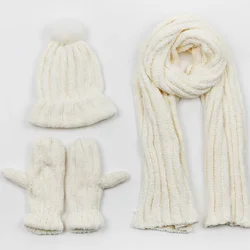 Chenille soft beanie hats scarf gloves sets chunky knit manufacturer for winter women with custom logo soft cute warm fluffy