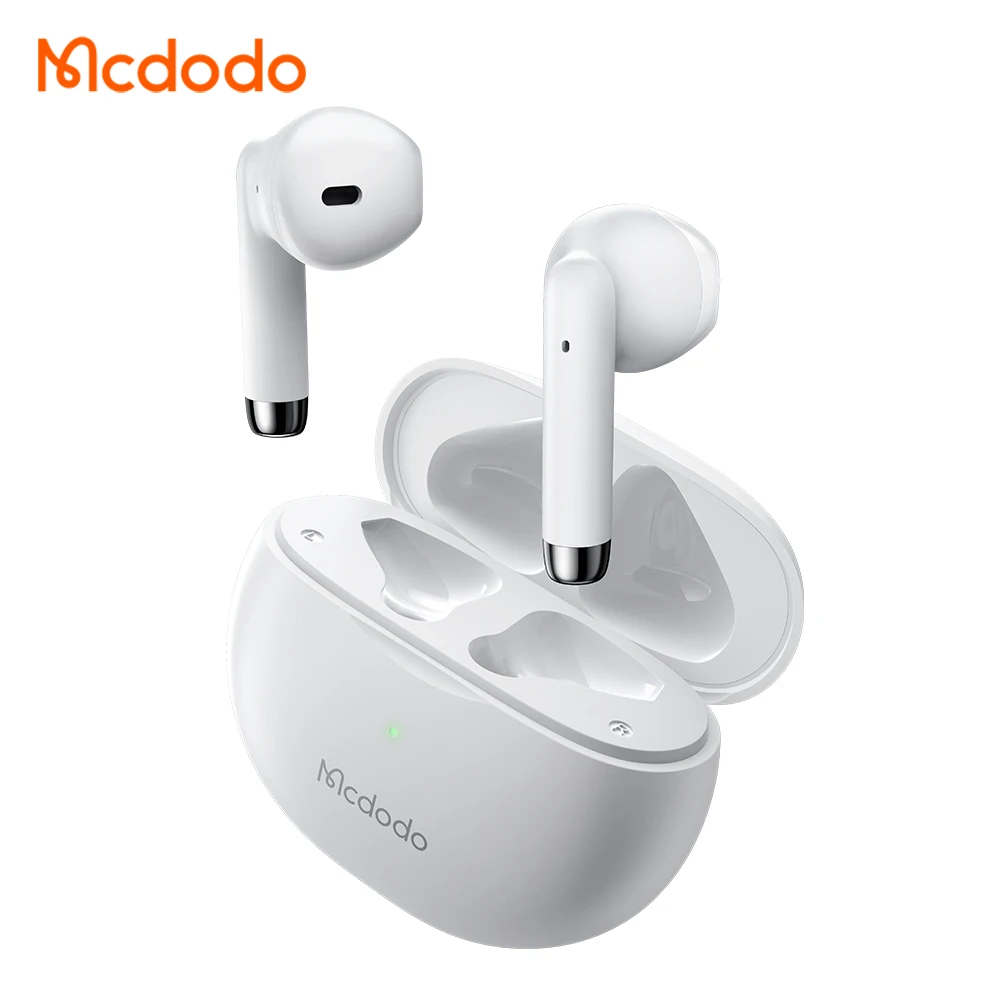Wholesale Mcdodo White Round Audifonos with Wireless Charging Case Noise Cancelling Earbuds Long Working Time ipx4 Audifonos