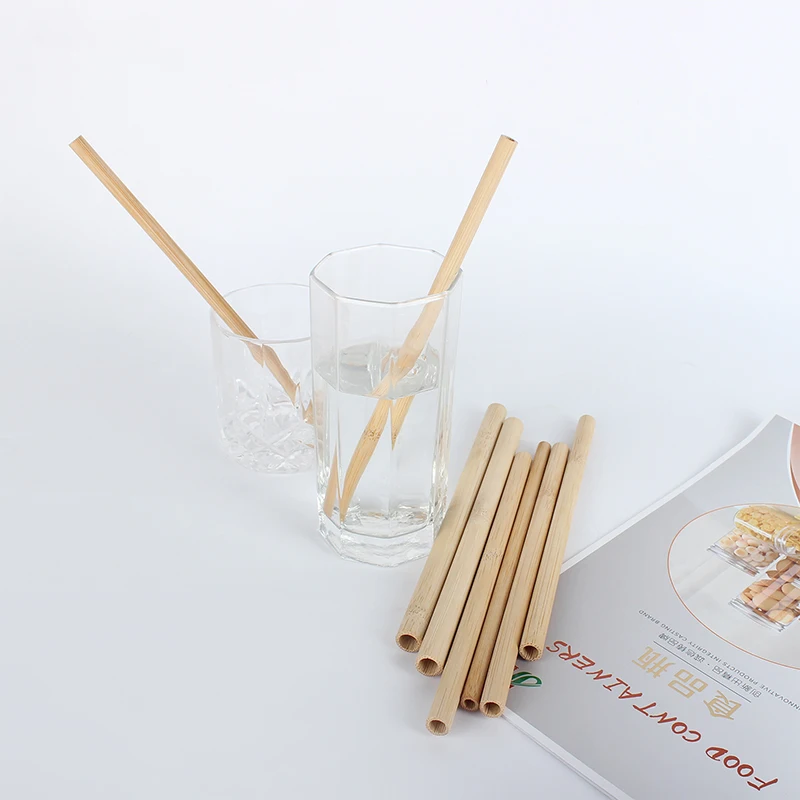 Biodegradable Disposable   Bamboo Drinking Straw  For Tea Station For  Cola Sprite