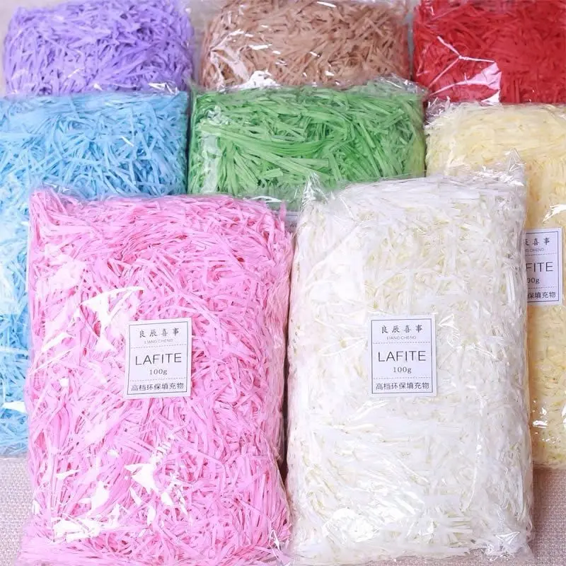 Lafite Grass Silk Paper Cut Paper Shred Filler Paper Shreds Strands Gift Crinkle