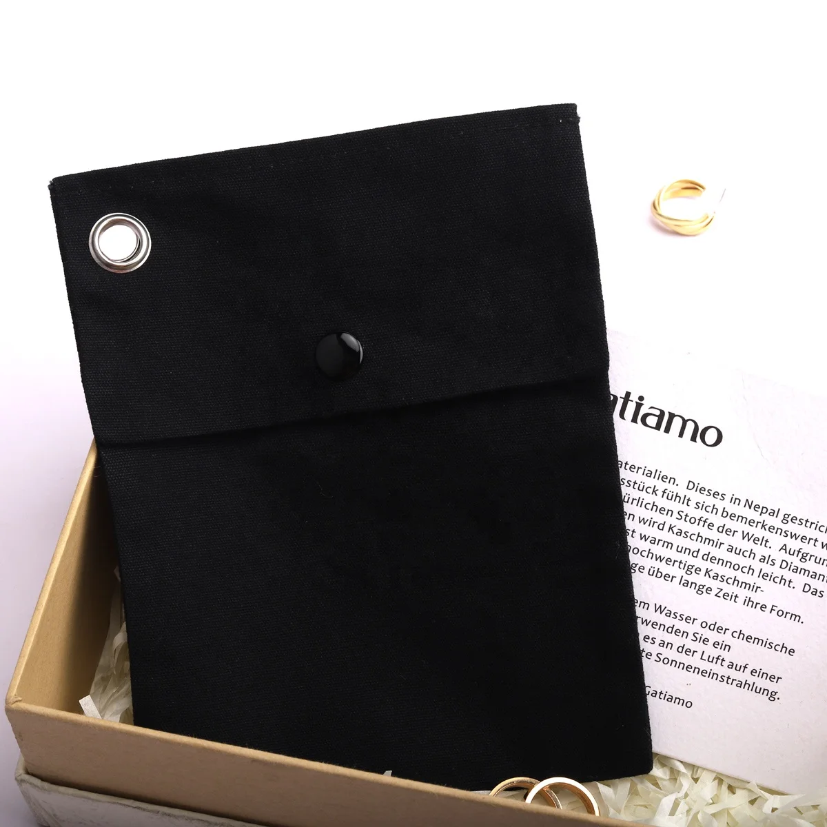 Reusable Black 8oz Canvas Envelope Photo Frame Perfume Packing Gift Bag Custom Logo Printed Organic Envelope Cotton Dust Pouch