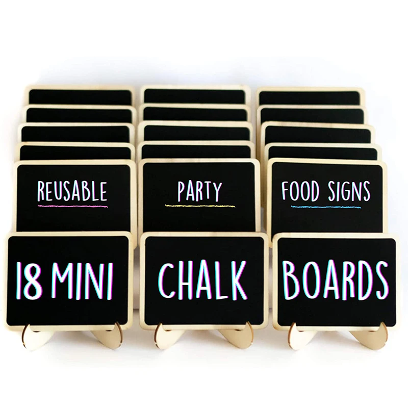 
Reusable Mini Chalkboard Signs With Support Easels Message Blackboard Black Notice Board For Birthday Parties Wedding 