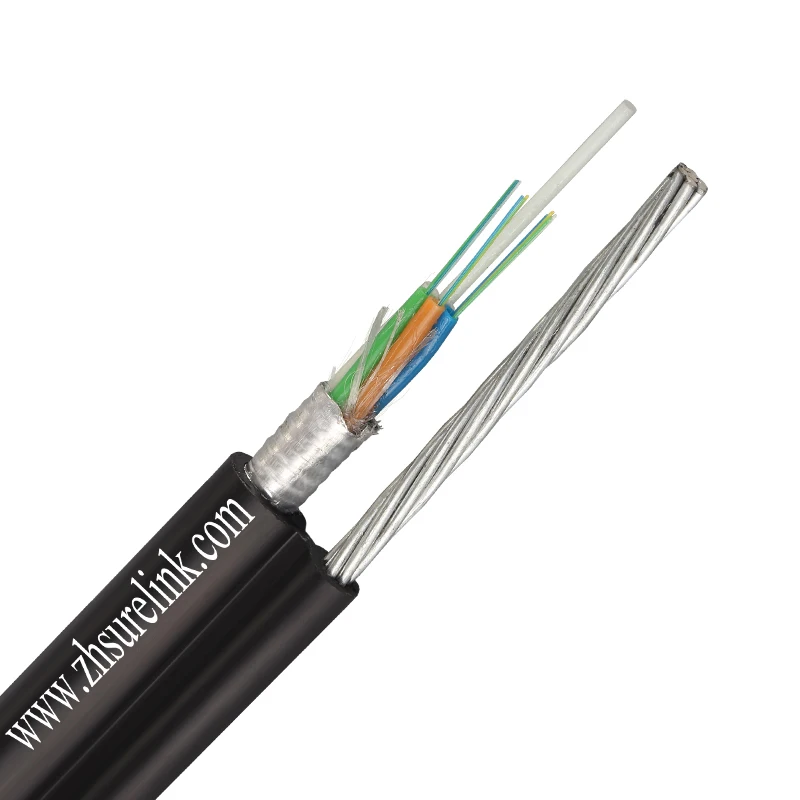 Outdoor Aerial Single Mode G652D 1 2 4 6 12 24 core Fiber Optic cable with two FRP gyfxtby FTTH flat drop cable