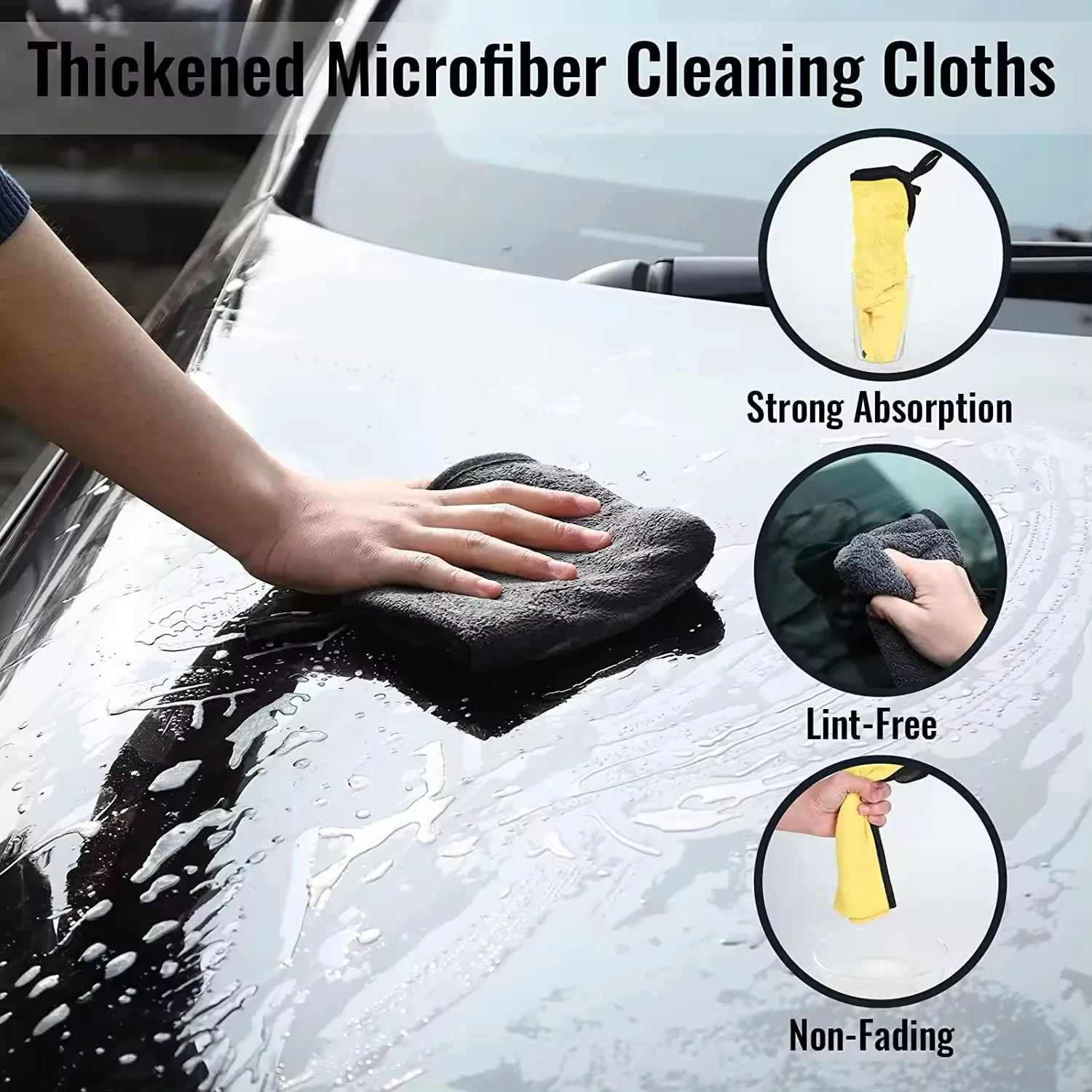 Factory direct sales High Quality Double Layer Absorbent Car wash Towel Microfiber Towel Car Cleaning Car wash towel
