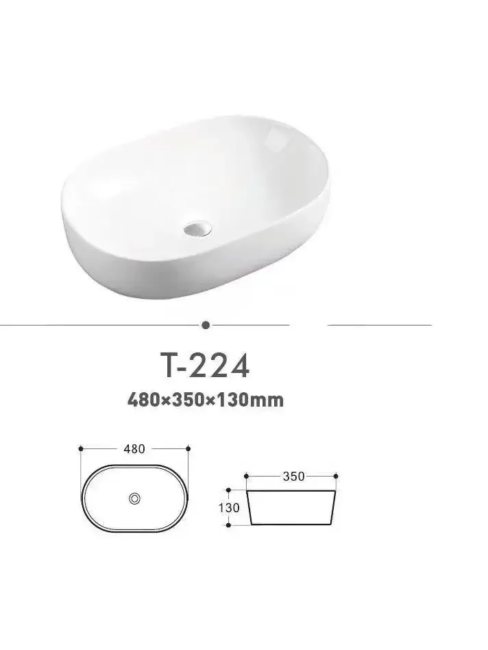 Wholesale Modern Porcelain Oval Counter Top Bathroom Sink Hand Wash Basin Ceramic Art