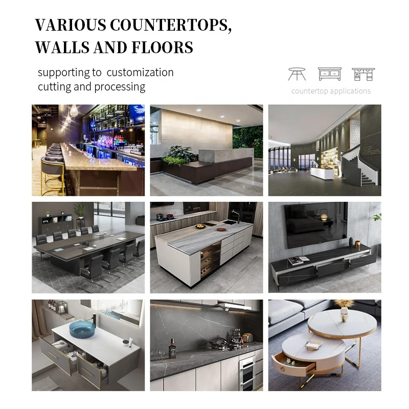 20 Ultra-Compact Surfaces Engineered Stone Table Top Porcelain Slabs Sintered Stone for Kitchen