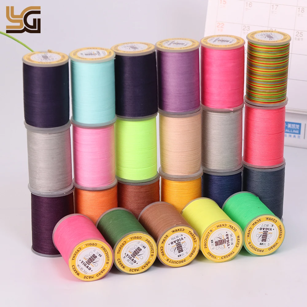 Waterproof Round Polyester wax thread 0.35mm Hand Knitting Lines Sewing Braided round Wax Thread hilo de coser a mano