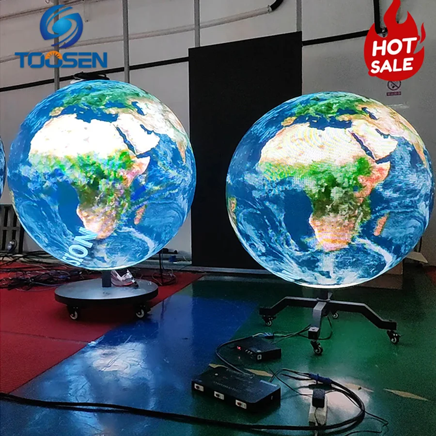 Toosen Factory OEM ODM Spherical LED Video Screen Globe Full Color Indoor and Outdoor P5 P6 P8 P10 Sphere LED Wall Ball Display