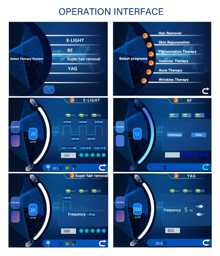 4 In1IPL RF radio frequency hair removal picosecond nd yag laser tattoos pigmentation removal beauty equipment