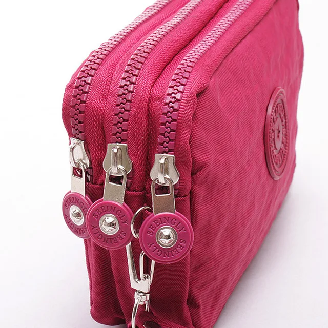 female mini waxed canvas purses handbags zipper student sport waterproof short canvas nylon wallet