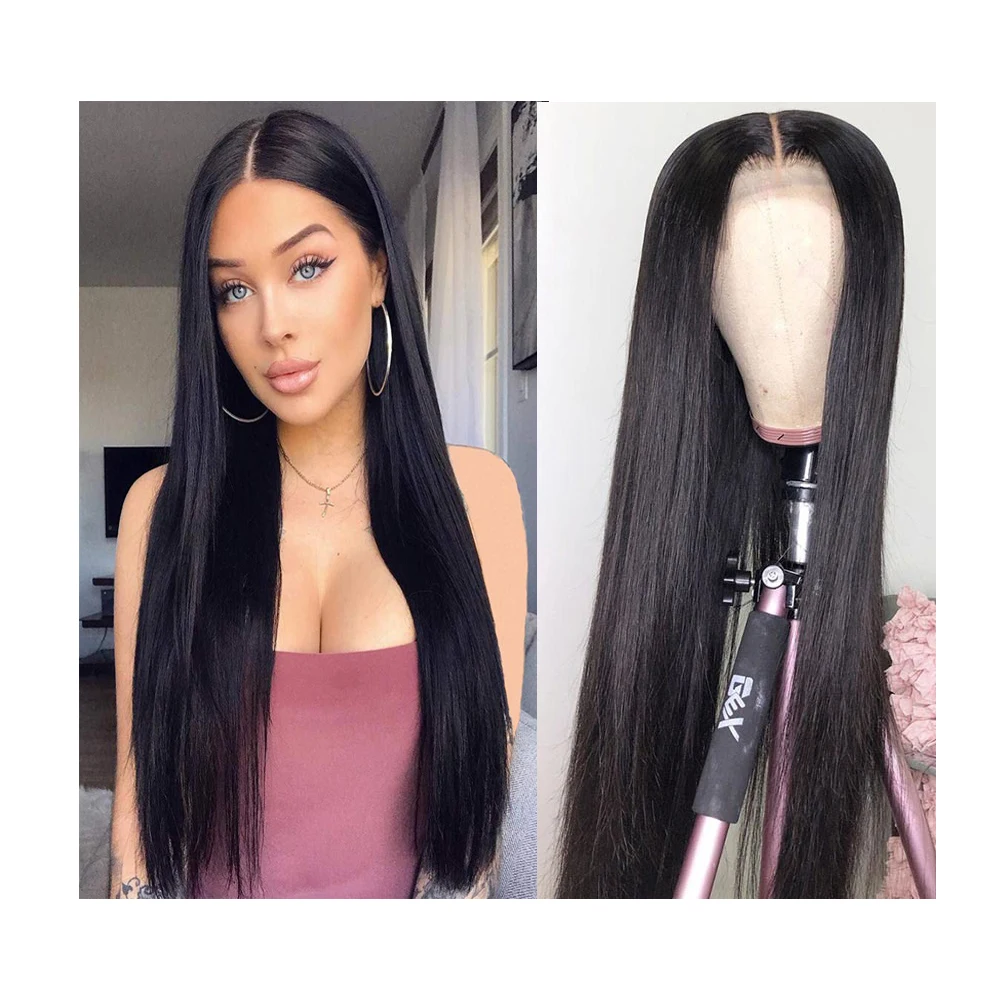 Cheap The Wigs In Istanbul Of The Price 30 Inches Bone Straight Closure Wig 13x4 Lace Frontal  Straight Best Human Hair Wigs