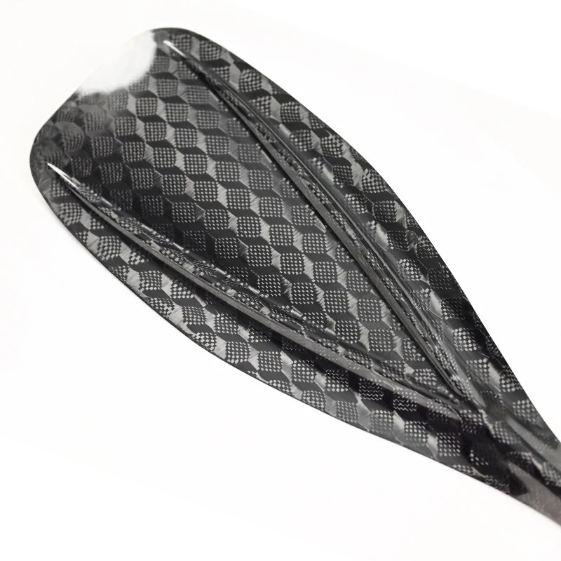 HOFi Ultra-Light 3K Plain V-Type Full Carbon Racing SUP Paddle 3-Piece Surfing Canoe Paddle for Paddling Enthusiasts