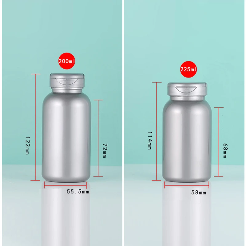 Wholesale Customization 80ml 120ml 200ml 225ml Empty PET Plastic health product bottles flip cover capsule/pill medicine bottles