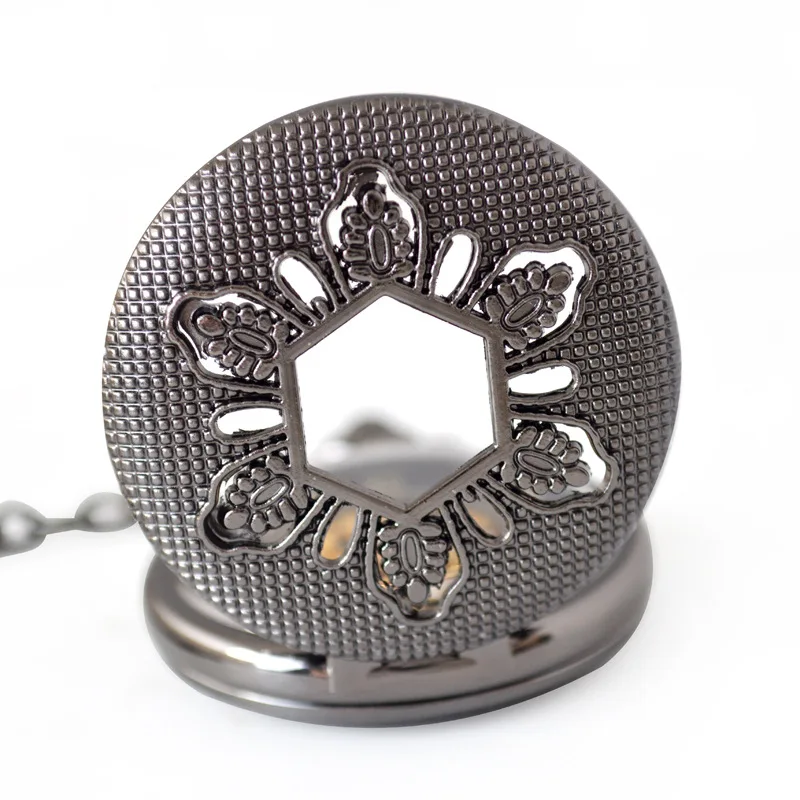 Antique hollow Manual Black Hand Winding mechanical Retro Roman Snow Pocket Watch