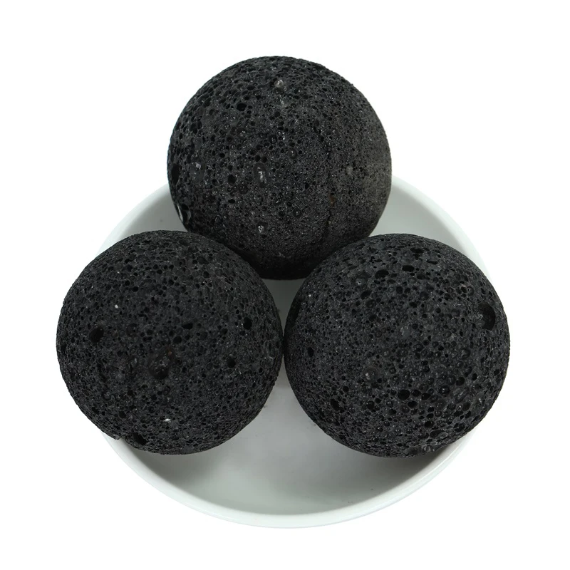 Wholesale red round lava pumice stone basalt round lava volcanic stone rock ball tumbled for garden