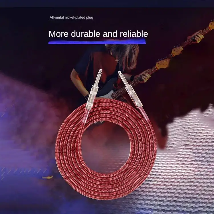 6.5mm Copper Core Braided 3M Guitar Connection Cable Instrument Noise Reduction Connection Cable