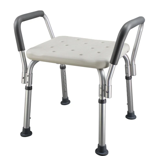 Health Care Supplies  Wholesale Adjustable Aluminum Anti-Slip Shower Chair Bath Stool For Elderly Hospital Without Backrest