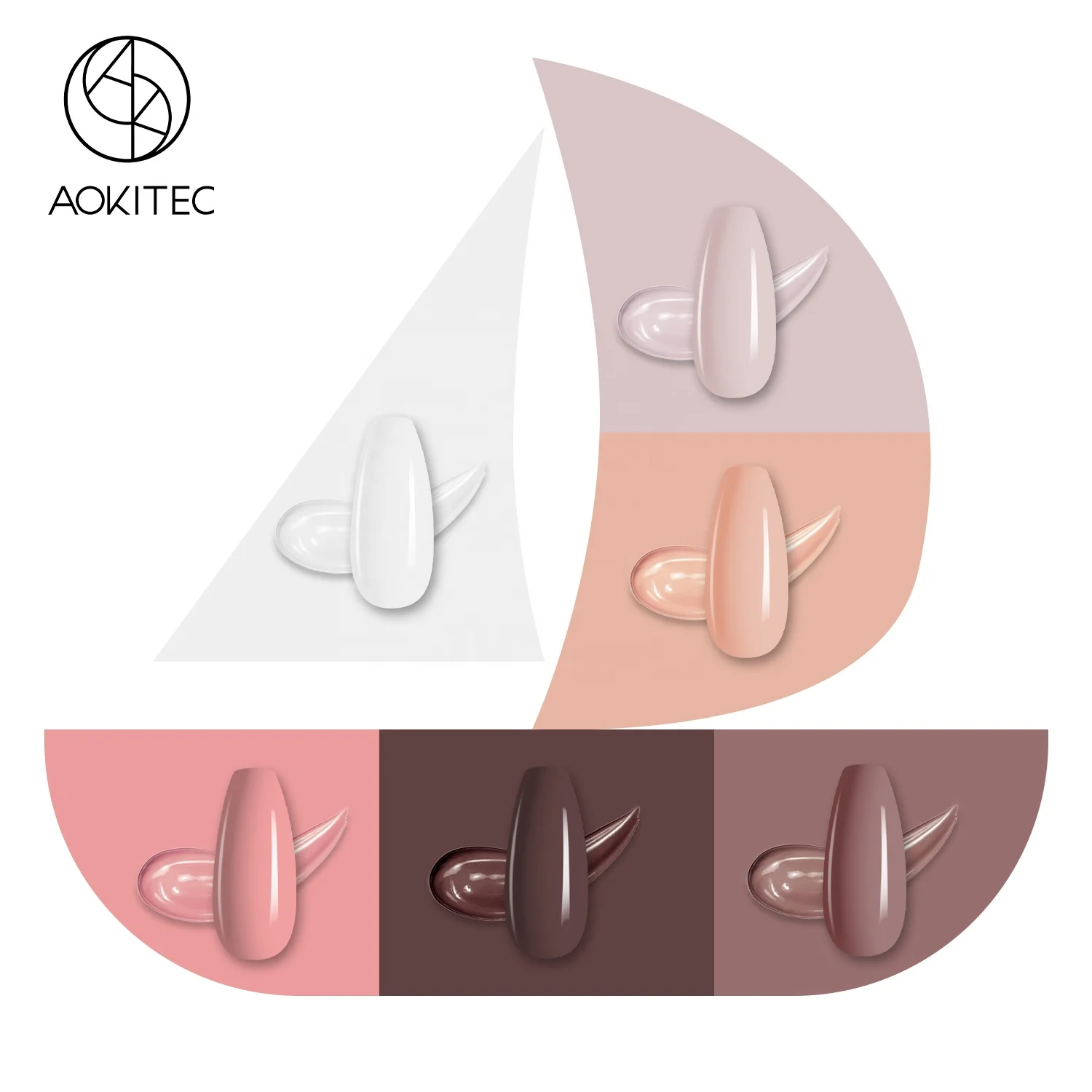Aokitec private label 15ml kg manicure lamp dry soak off base and top coat set uv gel nail gel polish
