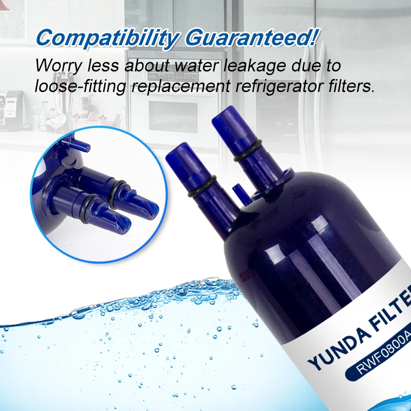 YUNDA NSF Certified  4396841 EDR3RXD1 replacement Compatible with 4396841, 4396710, 9083, 46-9030 fridge ice water  filter