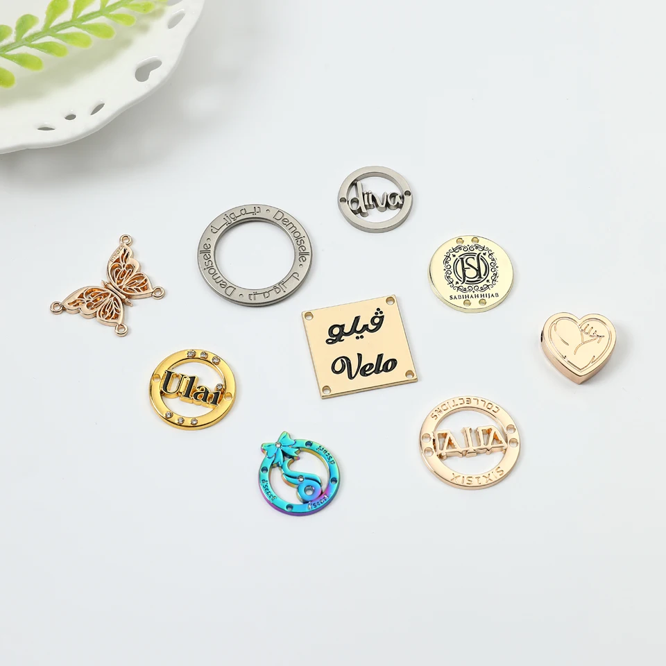 Manufacturer customized purse metal nameplate zinc alloy color preserving electroplating label customized metal logo